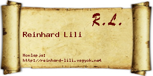 Reinhard Lili névjegykártya